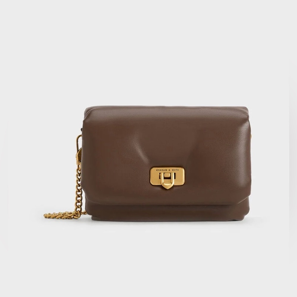 Paffuto Metallic Accent Chain-Handle Bag - Brown